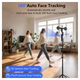 Auto Face Tracking Selfie Stick Tripod for iPhone with Light 70.9 Phone Camera Tripod Stand 360 Rotation Follows Your Movement with Remote for Content Creator Vlog Live Stream Video Record