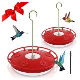 FEED GARDEN 2 Pack 16 OZ Hummingbird Feeders for Outdoor 5 Feeder Ports Ant Bee Proof Leak-Proof Cleaning Brushes Nectar Easy Clean Fill Bird Feeder for Garden Red Decor for Mom
