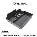 RUNROAD Center Console Insert Organizer Compatible with Ford Explorer 2012-2019 Accessories, Interior Armrest Secondary Storage Box ABS Materials Coin Holder Console Tray Storage Compartments, Black