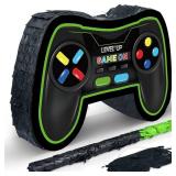 Zonon Video Game Controller Pinata Bundle Fiesta Gaming Controller Pinata Set with Blindfold and Bat Birthday Gamer Party Supplies Game for Gaming Theme Carnival Events Decor(Green)