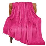 BEDELITE Fleece Blanket Hot Pink Throw Blanket for Couch & Bed, Luxury Plush Cozy Fuzzy Blanket 50 x 60, Super Soft Warm Lightweight Throw Blanket for Travel Camping