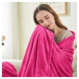 BEDELITE Fleece Blanket Hot Pink Throw Blanket for Couch & Bed, Luxury Plush Cozy Fuzzy Blanket 50 x 60, Super Soft Warm Lightweight Throw Blanket for Travel Camping