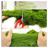 Aspamms Fake Green Moss for Potted Plants Indoor, 5.3oz Artificial Moss for Crafts, Faux Moss Decor for Fairy Garden, DIY Decorative, Model Making, Walls, Glass Containers, Home