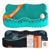 Thickened Gel Seat Cushion, Egg Gel Chair Pads for Wheelchair Pressure Coccyx Sciatica Pain Relief, Cooling Desk Seat Cushion for Kayak, Car, Office Chair Long Sitting[Green-2.75]