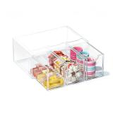 JDOTL Hair Accessories Organizer for Girls, Clear Acrylic Hair Tie Bow Claw Clip Scrunchie Holder with 3 Drawers, Cute Stackable Storage Container Caddy Box for Bathroom Vanity Countertop