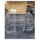 JDOTL Hair Accessories Organizer for Girls, Clear Acrylic Hair Tie Bow Claw Clip Scrunchie Holder with 3 Drawers, Cute Stackable Storage Container Caddy Box for Bathroom Vanity Countertop