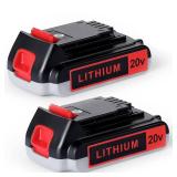 UADCA 4.0Ah 20v Max Lithium Battery Compatible with Black and Decker Drills, Weed Eaters & Power Tools, Replace LBXR20 LB20 LBX20 LBXR2040 LB2X4020-OPE - 2 Packs (Black and Gray)