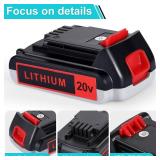 UADCA 4.0Ah 20v Max Lithium Battery Compatible with Black and Decker Drills, Weed Eaters & Power Tools, Replace LBXR20 LB20 LBX20 LBXR2040 LB2X4020-OPE - 2 Packs (Black and Gray)