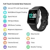 Fitpolo Fitness Tracker with Heart Rate Monitor, Smart Watch 1.8 inches Color Touch Screen IP68 Waterproof Step Calorie Counter Sleep Monitoring Pedometer Watches Activity Tracker for Women Men