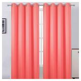 LEMOMO Blackout Curtains 52 x 90 Inch Long Coral Curtains Set of 2 Panels Room Darkening Curtains for Bedroom and Living Room