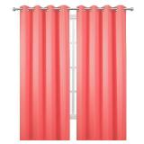 LEMOMO Blackout Curtains 52 x 90 Inch Long Coral Curtains Set of 2 Panels Room Darkening Curtains for Bedroom and Living Room