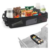 Wanyshapy W4 Stroller Snack Tray for Wonderfold Wagon W4, Stroller Cup Holder Toy Storage W4 Wagon Accessories with Side Mesh Pockets, Height Increase, Double Sided Snack Tray (20.47x9.84x4.92)