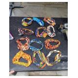 Censen 12 Pcs African Headbands for Women - Chiffon Knotted Assorted Bandeau Headbands Wide Yoga Elastic Hair Wraps - Hair Accessories for Girls Lady Running (Vivid)