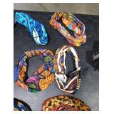 Censen 12 Pcs African Headbands for Women - Chiffon Knotted Assorted Bandeau Headbands Wide Yoga Elastic Hair Wraps - Hair Accessories for Girls Lady Running (Vivid)