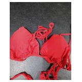 MOSHENGQI Women Sexy Brazilian Bikini 2 Piece Spaghetti Strap Top Thong Swimsuit Bathing Suit(L(US Size 6-8),0Red)