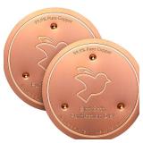 Mellbree 2-Pack Bird Bath Copper Disk, 0.6mm Reinforced 99.99% Pure Copper Cleaning Disk with Triple-Point Support for Physical Safe Clean Water All-Season, Universal Fit for Outdoor Birdbaths, Bowl