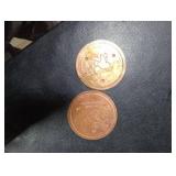 Mellbree 2-Pack Bird Bath Copper Disk, 0.6mm Reinforced 99.99% Pure Copper Cleaning Disk with Triple-Point Support for Physical Safe Clean Water All-Season, Universal Fit for Outdoor Birdbaths, Bowl