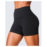 CRZ YOGA Secretsculpt Butterlift Biker Shorts 4 - No Front Seam High Waisted Womens Workout Gym Booty Scrunch Butt Black Medium