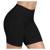 BESTENA Slip Shorts Womens Comfortable Seamless Smooth Slip Shorts for Under Dresses(Black,Large)