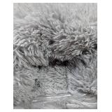 Hoewina Dog & Cat Bed for Indoor Cats, 20in Calming Donut Bed for Puppy and Kitten, Washable Round Fluffy Pet Bed for Small Medium Dogs and Cats (Light Grey)