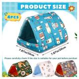 Cinnvoice 4 Pcs Guinea Pig Hideout, Guinea Pig Bed Tunnel, Rabbit Washable Small House Cage Accessories for Bunny Hedgehog Mouse Chinchillas Hamsters Ferrets Bearded Dragons Rats(Forest,7.9 in)