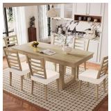 Smiry Waterproof Seat Covers for Dining Room Chairs Set of 4, Stretch Jacquard Removable Washable Chair Seat Slipcovers Protector, No Rear Covers, Beige