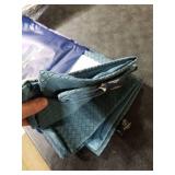 Phantoscope Pack of 2 Faux Leather Pillow Covers - Woven Leather Throw Pillows - Modern Outdoor Farmhouse Decorative Pillowcases Couch Pillows, Teal Blue 18x18 Inches