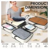 BAGAIL 4 Set/6 Set/8 Set Compression Packing Cubes Travel Accessories Expandable Packing Organizers (Half Mesh, 6-Beige)