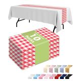 Pureegg Gingham Plastic Table Runners - 10 Pack, 14
