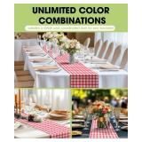 Pureegg Gingham Plastic Table Runners - 10 Pack, 14