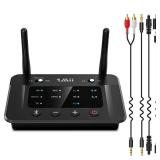 1Mii B03 Bluetooth 5.3 Transmitter Receiver for TV Home Stereo BT Headphones, aptX Low Latency/Adaptive/HD Bluetooth Audio Adapter, Splitter for Wired & Wireless, Optical RCA AUX 3.5mm Inputs/Outputs