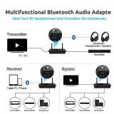 1Mii B03 Bluetooth 5.3 Transmitter Receiver for TV Home Stereo BT Headphones, aptX Low Latency/Adaptive/HD Bluetooth Audio Adapter, Splitter for Wired & Wireless, Optical RCA AUX 3.5mm Inputs/Outputs