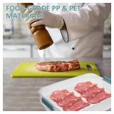 MAQUITA Deli Meat Container for Fridge, 3 Layer Lunch Meat Container for Refrigerator with Tongs