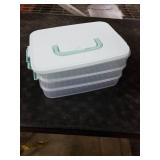 MAQUITA Deli Meat Container for Fridge, 3 Layer Lunch Meat Container for Refrigerator with Tongs