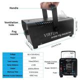 VIRFUN Fog Machine, Smoke Machine with Wireless&Wired Remote Control for Halloween, Party, Outdoor, Indoor and Stage Effect, 400W