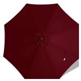 MASTERCANOPY Patio Umbrella 10 ft Replacement Canopy for 8 Ribs-Burgundy Canopy Only