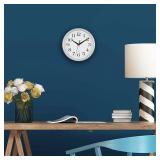 Bernhard Products White Wall Clock Silent Non Ticking 10 Inch Quality Quartz Battery Operated Round Easy to Read Home/Kitchen/Office/Classroom/School Clocks