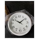 Bernhard Products White Wall Clock Silent Non Ticking 10 Inch Quality Quartz Battery Operated Round Easy to Read Home/Kitchen/Office/Classroom/School Clocks