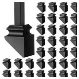 48 Pack Iron Baluster Shoes Square Iron Balusters Wrought Spindles for Staircase Slant Shoes with Screw for Use with 1/2 Inch, Satin Black
