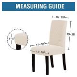 H.VERSAILTEX Stretch Dining Chair Covers Set of 2 Chair Covers for Dining Room Parsons Chair Slipcover Chair Protectors Covers Dining, Feature Textured Checked Jacquard Fabric, Natural