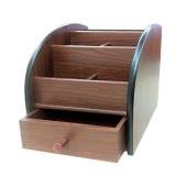 N Remote control storage organizer with drawer wood office Stationery organization pen holder Daily necessities storage case HeBen1028