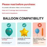 Balloon Pump Electric Cordless USB Rechargeable Handheld Inflator for 12+ Latex & Foil Balloons, Fast Portable Air Blower for Outdoor Parties & Events