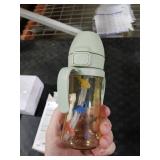 GROSMIMI Flip Top Spill Proof Sippy Cup, PPSU, BPA Free, 10 oz, Stage 2 Straw for Toddlers (Dinosaur)