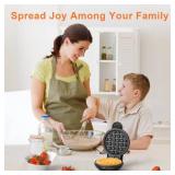 CROWNFUL Mini Waffle Maker, 4 Chaffle Maker with Compact Design, Easy to Clean, Non-Stick Surface, Perfect for Breakfast, Dessert, Sandwich, or Other Snacks