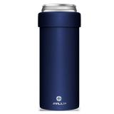 JIVILILM Stainless Steel Insulated Cooler for 12oz Slim Cans | Skinny Can Drinks Holder for Hard Seltzer, Beer, Soda, and Energy Drinks (Navy Blue)