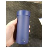 JIVILILM Stainless Steel Insulated Cooler for 12oz Slim Cans | Skinny Can Drinks Holder for Hard Seltzer, Beer, Soda, and Energy Drinks (Navy Blue)