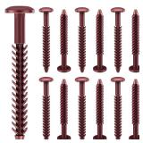 MorningRo 12 Pack Vinyl Shutter Fasteners Plastic Shutter Screws Window Shutters Exterior Spike Loks for Installing Decorative Exterior Vinyl Shutters (Burgundy Red)