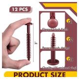 MorningRo 12 Pack Vinyl Shutter Fasteners Plastic Shutter Screws Window Shutters Exterior Spike Loks for Installing Decorative Exterior Vinyl Shutters (Burgundy Red)
