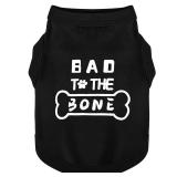 Discover Cozy Cotton Canine Wear: Soft, Lightweight, and Breathable Dog Shirt Vest with Eye-Catching Graphics(Bad to The Bone), Keeping Your Furry Friend Warm and Comfy! Black XS
