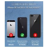 SPORTLINK Waterproof Case for iPhone SE 3rd 2022/iPhone SE 2nd 2020/iPhone 7/8 - Built in Screen Protector Full Body Shockproof Dustproof IP68 Waterproof Case for iPhone SE3/SE2/7/8 Frosted Black